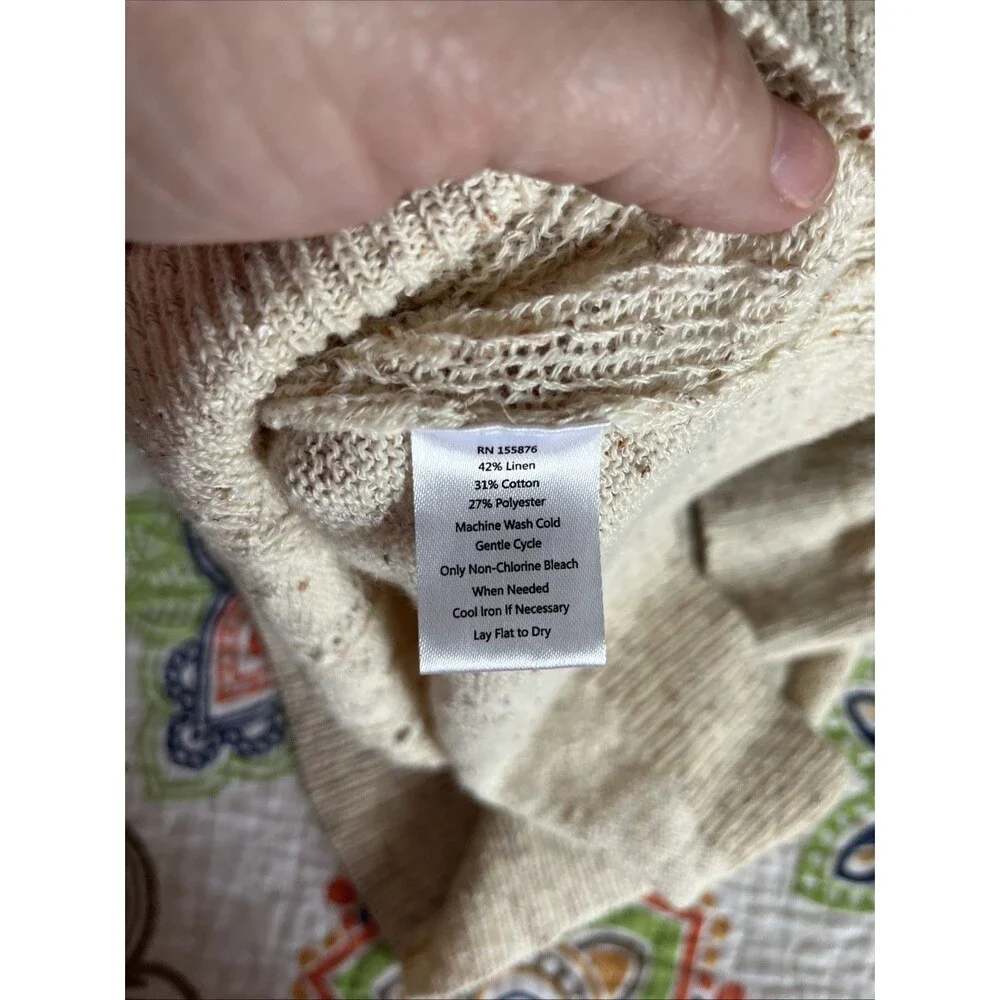 Spartina 449 Shelby Neutral Blush Lightweight Pullover Sweater Size Small